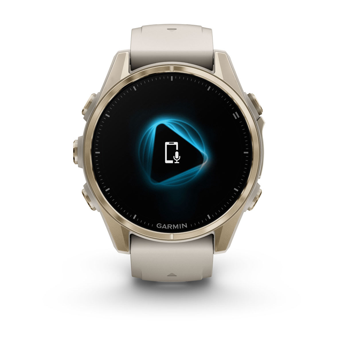 fēnix® 8 – 43 mm, AMOLED Sapphire, Soft Gold with Fog Gray/Dark Sandstone Silicone Band - Image 4