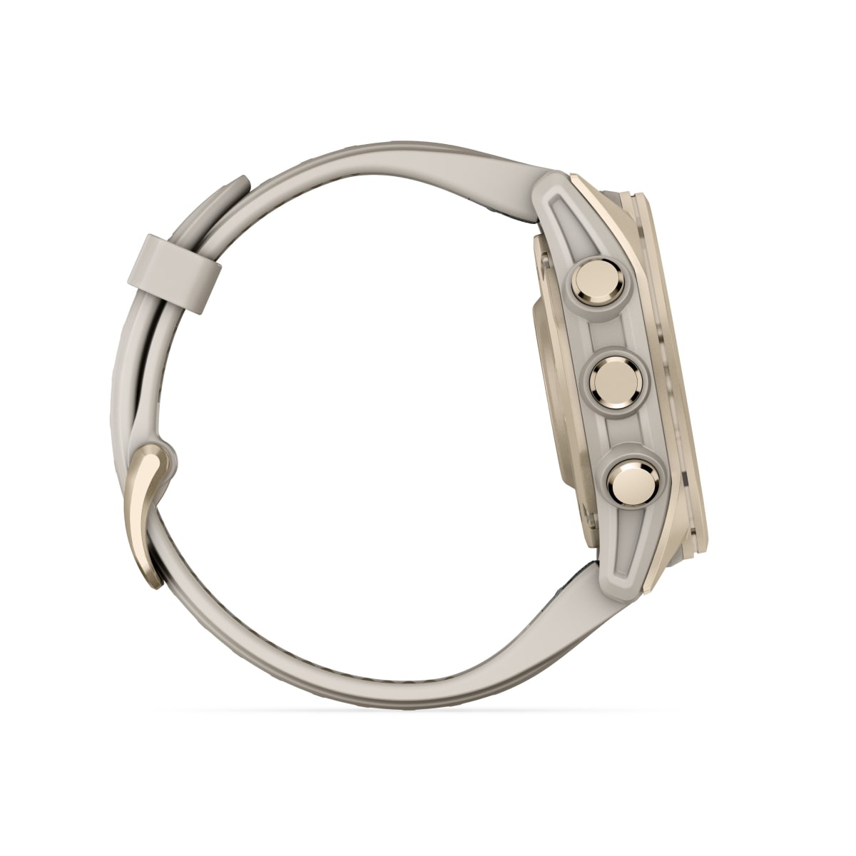 fēnix® 8 – 43 mm, AMOLED Sapphire, Soft Gold with Fog Gray/Dark Sandstone Silicone Band - Image 5