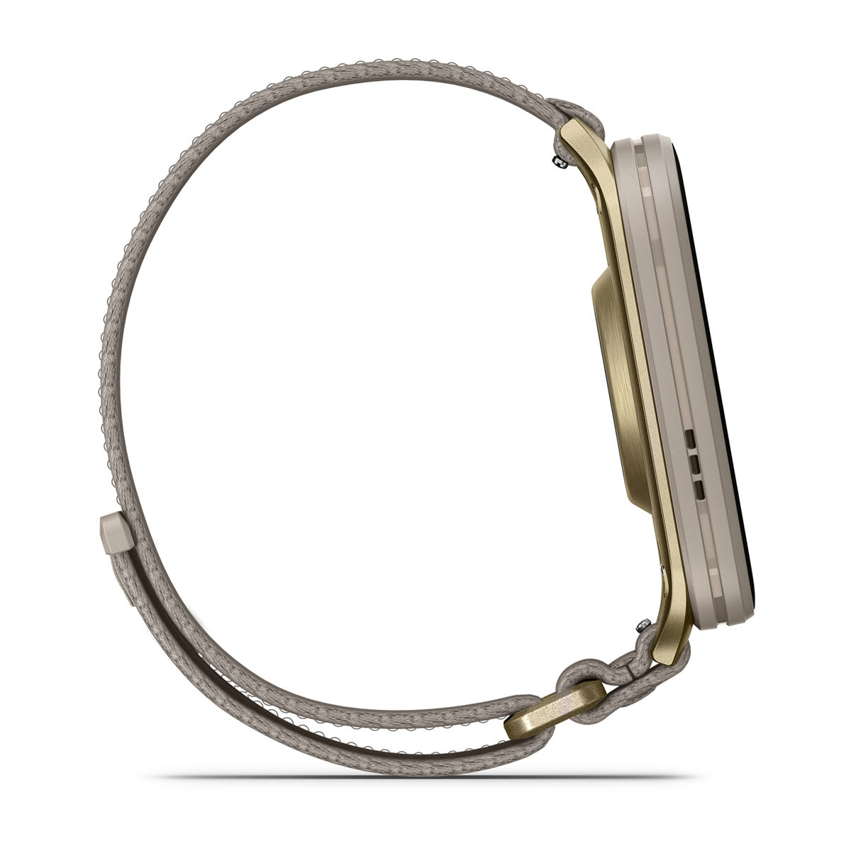 Venu® X1 Soft Gold with Titanium Caseback and French Gray Nylon Band - Image 5