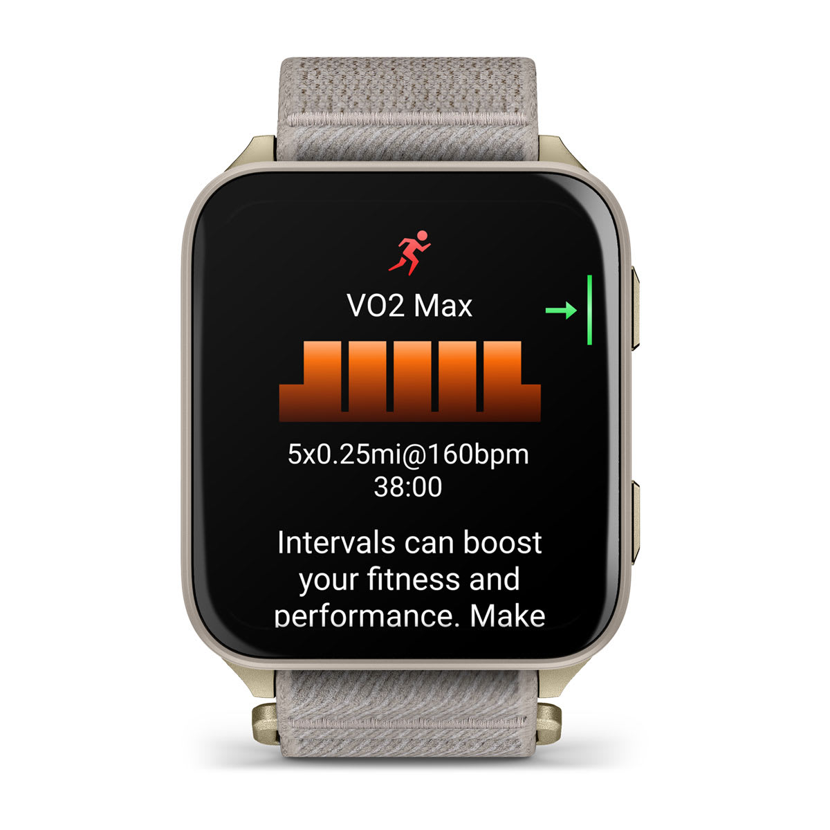 Venu® X1 Soft Gold with Titanium Caseback and French Gray Nylon Band - Image 6