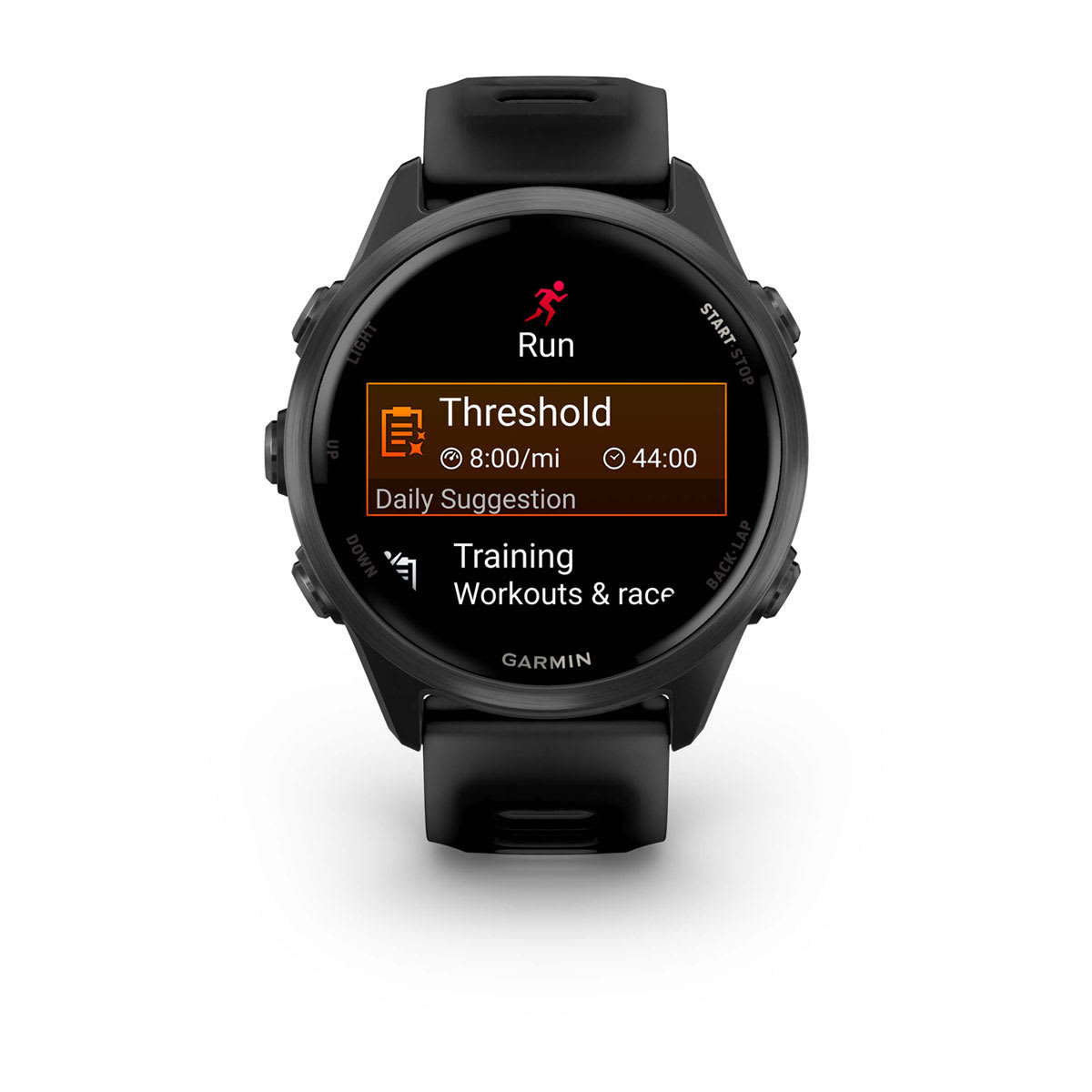 Forerunner® 570 - 42mm Slate Gray Aluminum with Translucent Black/Black Band - Image 2