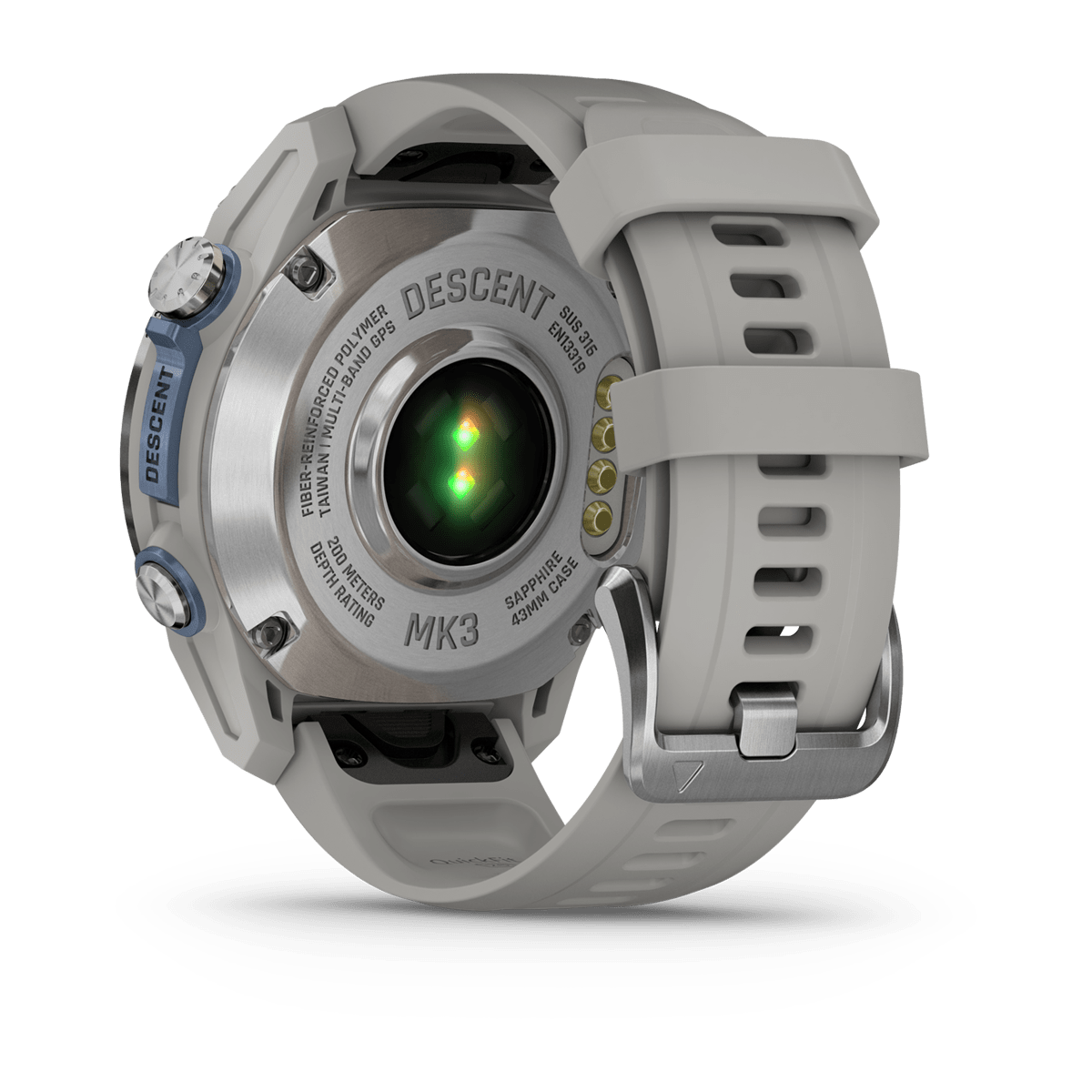 Descent™ Mk3 – 43 mm Stainless Steel with Fog Gray Silicone Band - Image 12