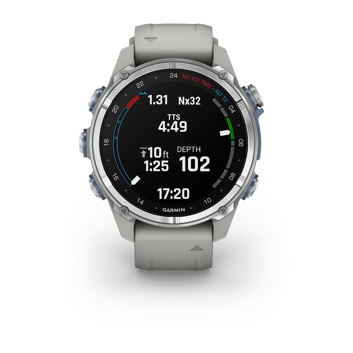 Descent™ Mk3 – 43 mm Stainless Steel with Fog Gray Silicone Band - Image 2