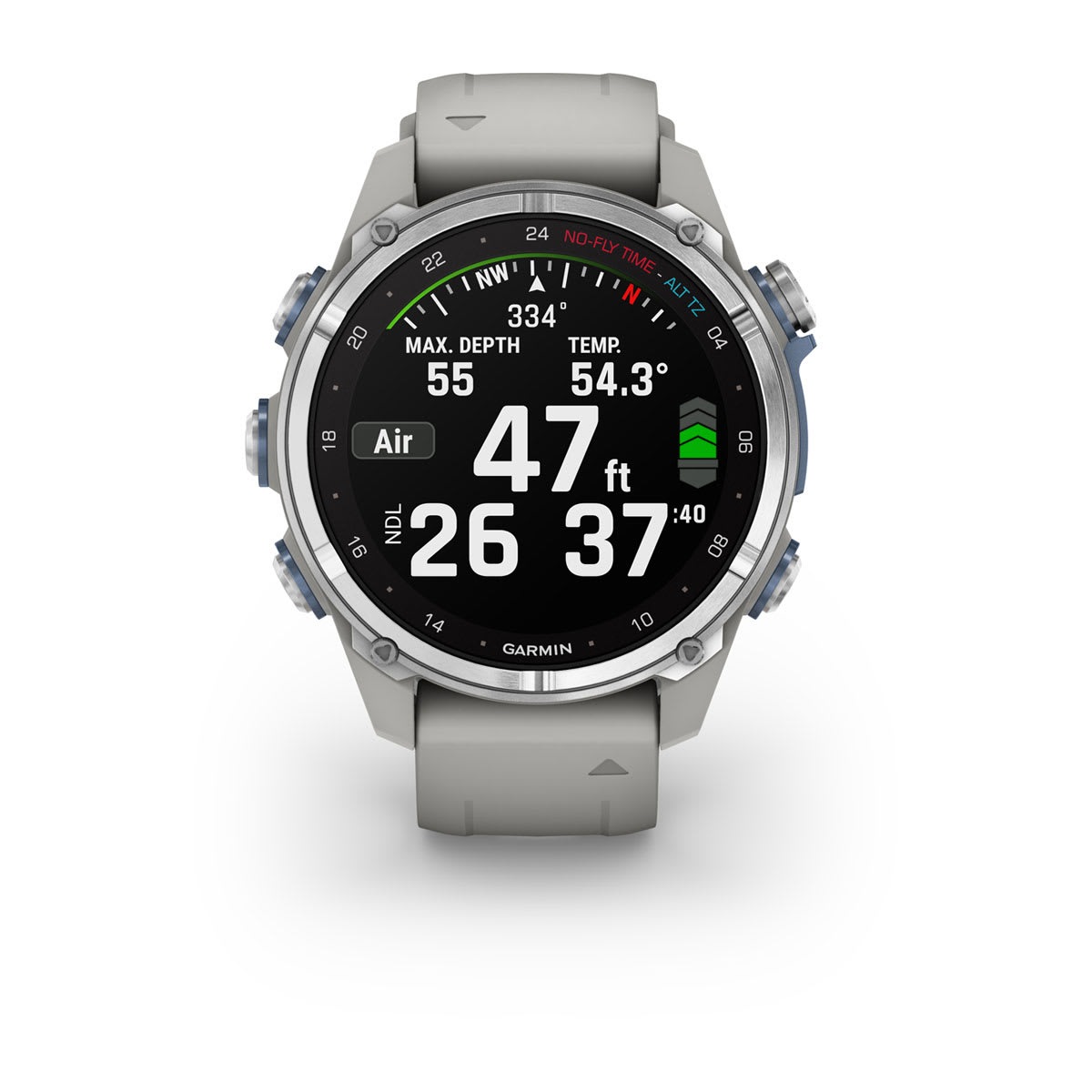 Descent™ Mk3 – 43 mm Stainless Steel with Fog Gray Silicone Band - Image 4