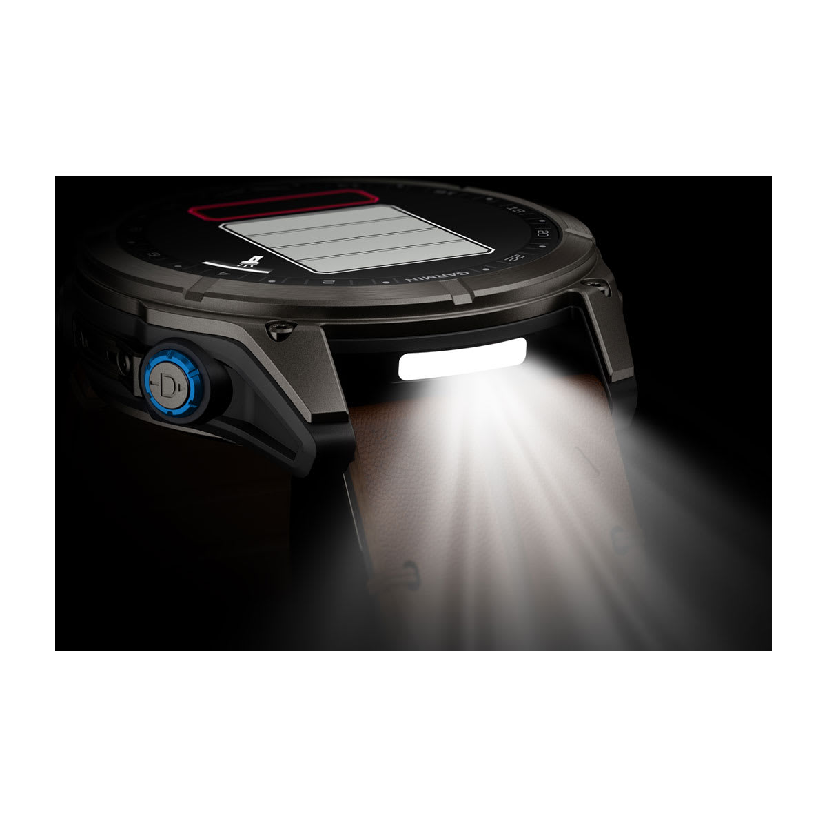 D2™ Mach 2 Pro Carbon Gray DLC Titanium with Chestnut Leather Band - Image 11