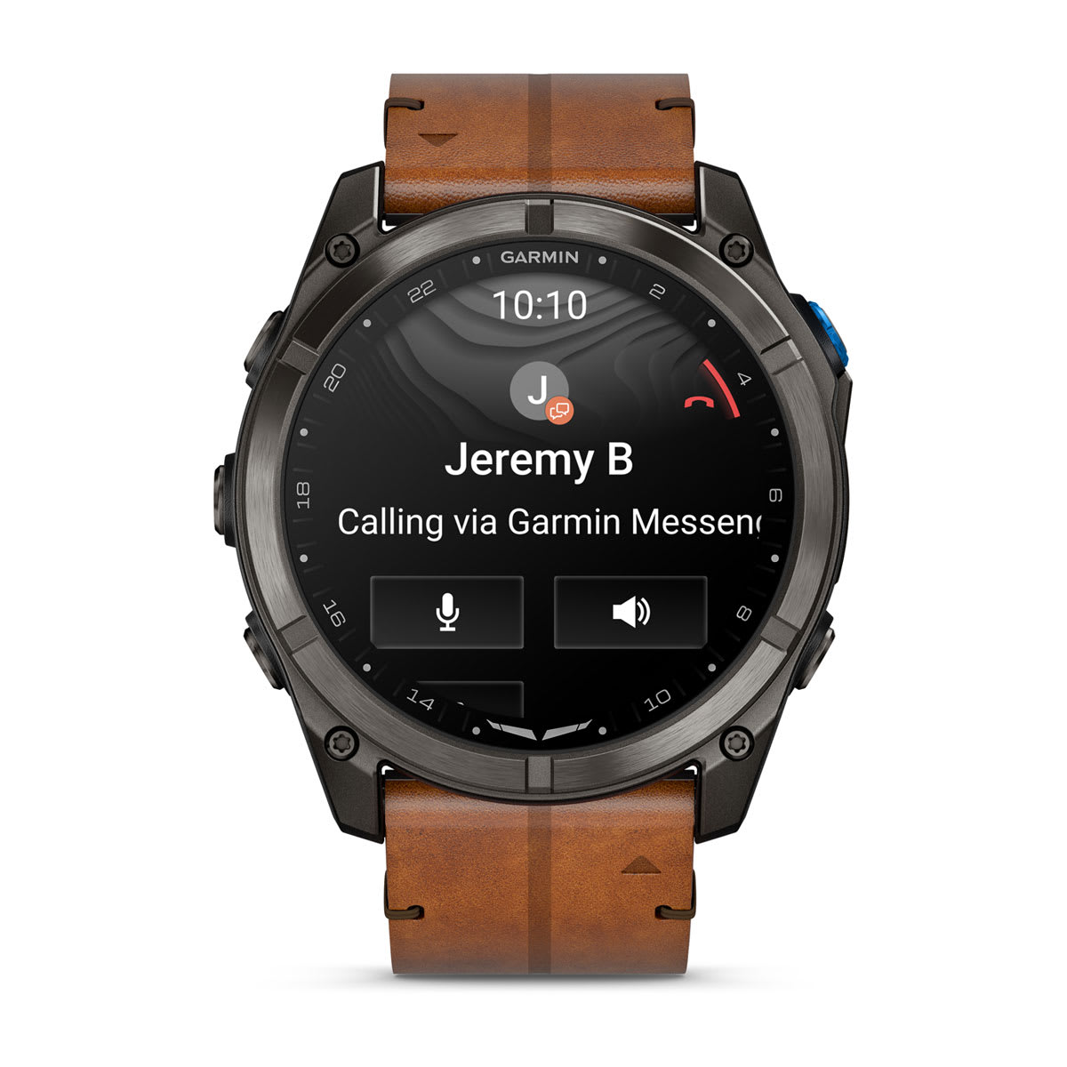 D2™ Mach 2 Pro Carbon Gray DLC Titanium with Chestnut Leather Band - Image 4