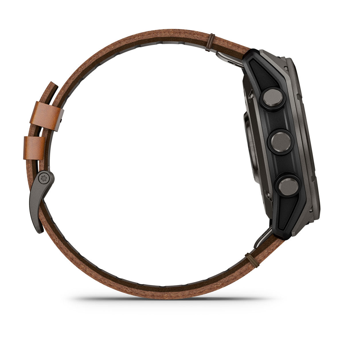 D2™ Mach 2 Pro Carbon Gray DLC Titanium with Chestnut Leather Band - Image 5