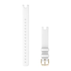 Lily® Bands (14 mm) White Italian Leather with Cream Gold Hardware (Large)