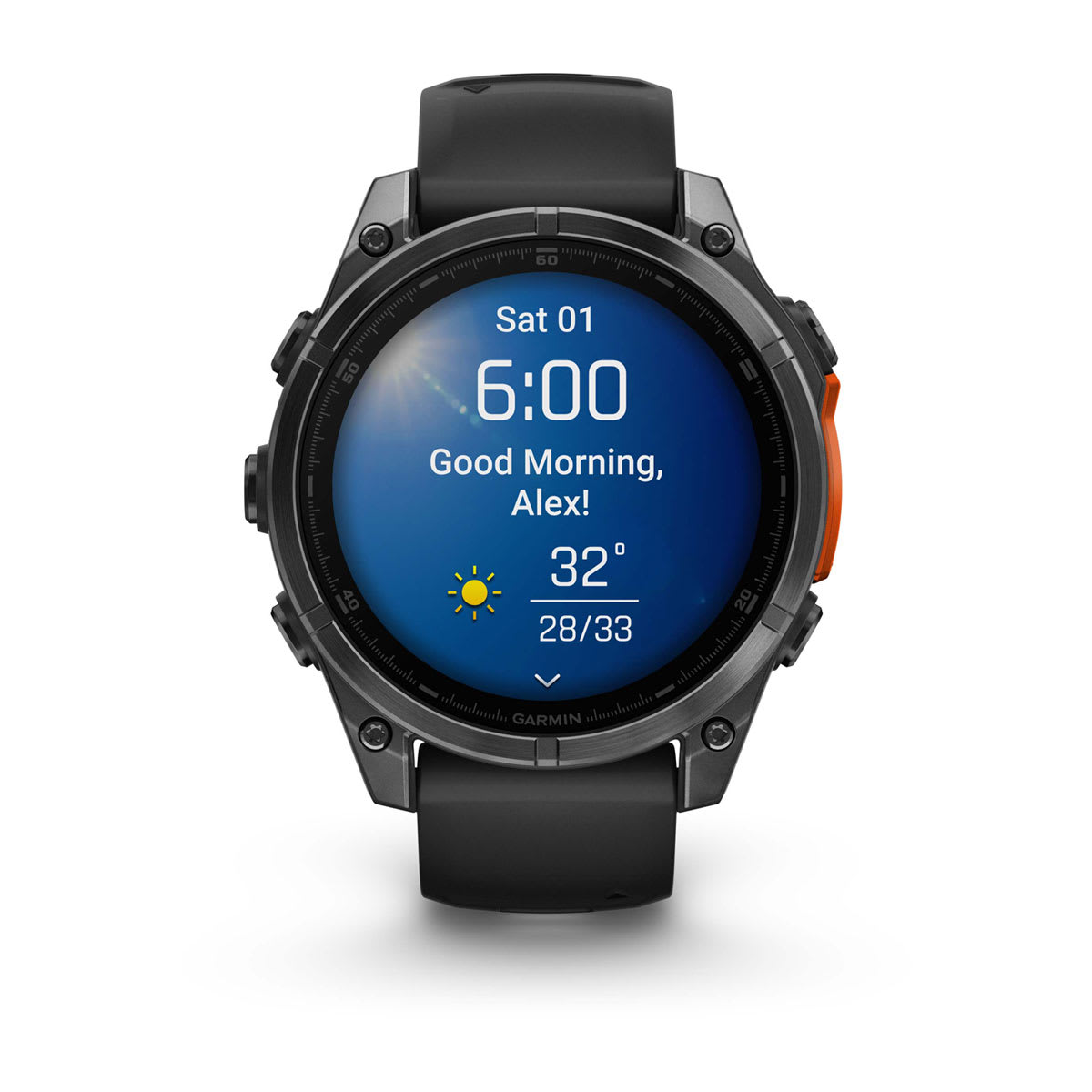 fēnix® 8 – 47 mm, AMOLED Slate Gray with Black Silicone Band - Image 2