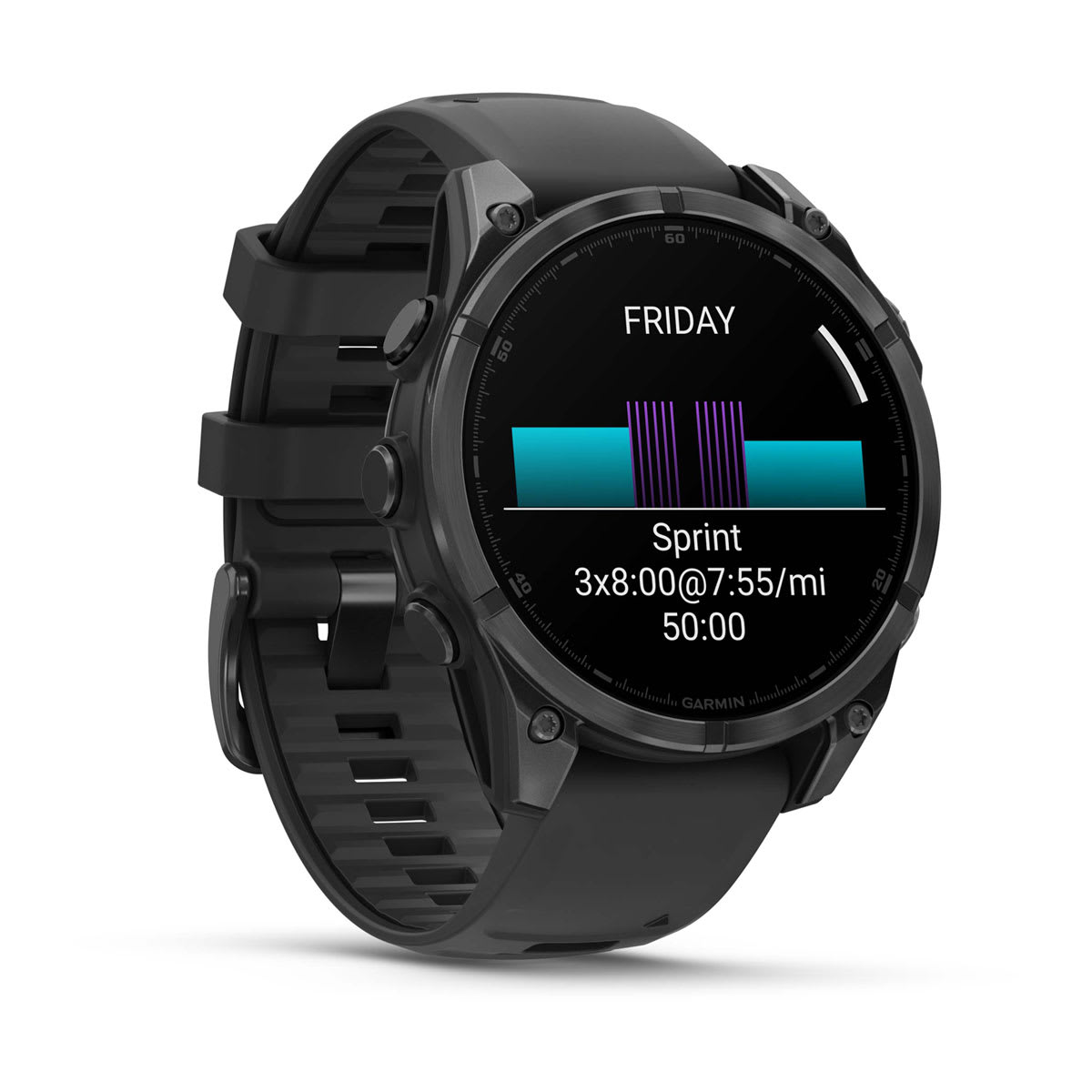 fēnix® 8 – 47 mm, AMOLED Slate Gray with Black Silicone Band - Image 3