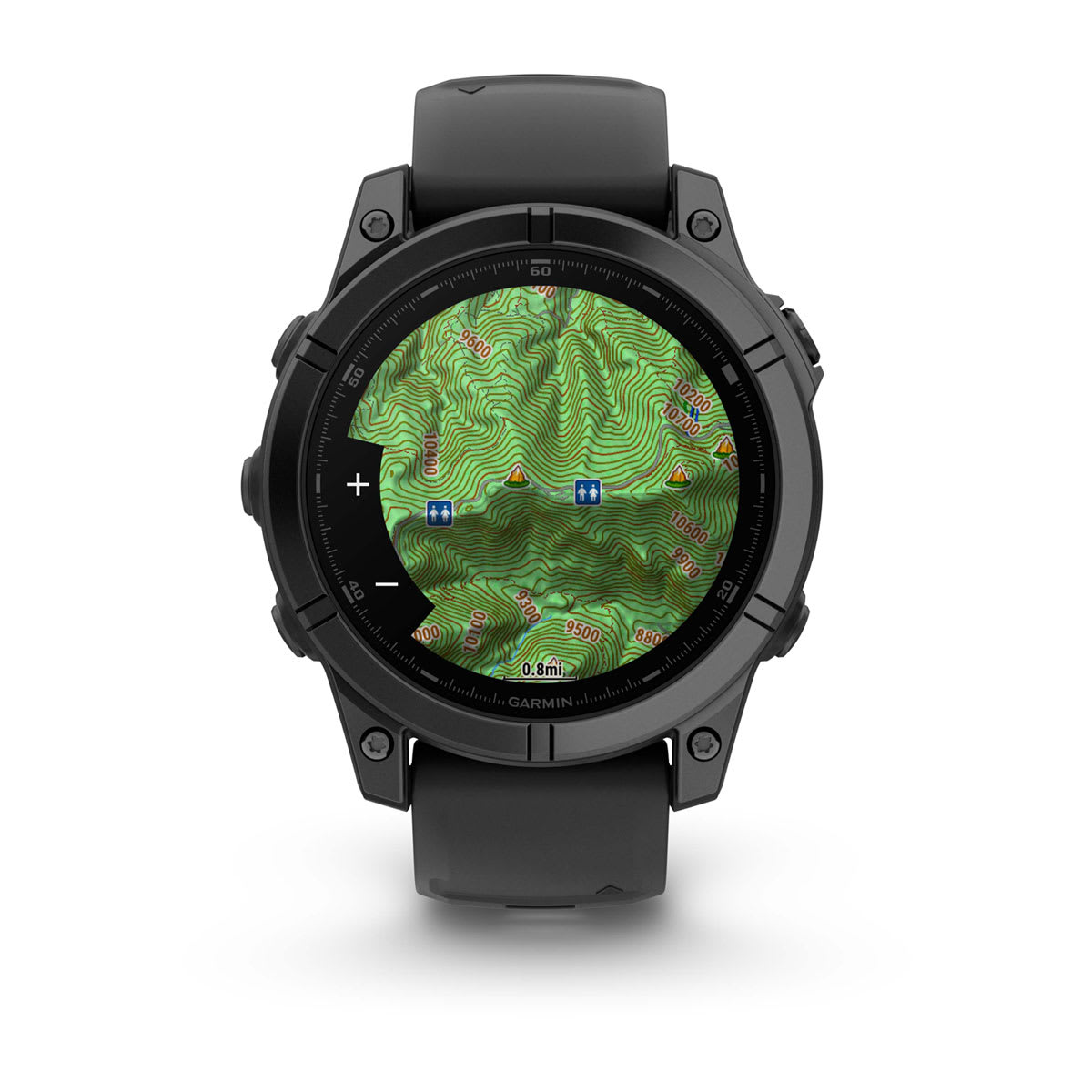 fēnix® E – 47 mm, AMOLED Slate Gray Steel with Black Silicone Band - Image 4