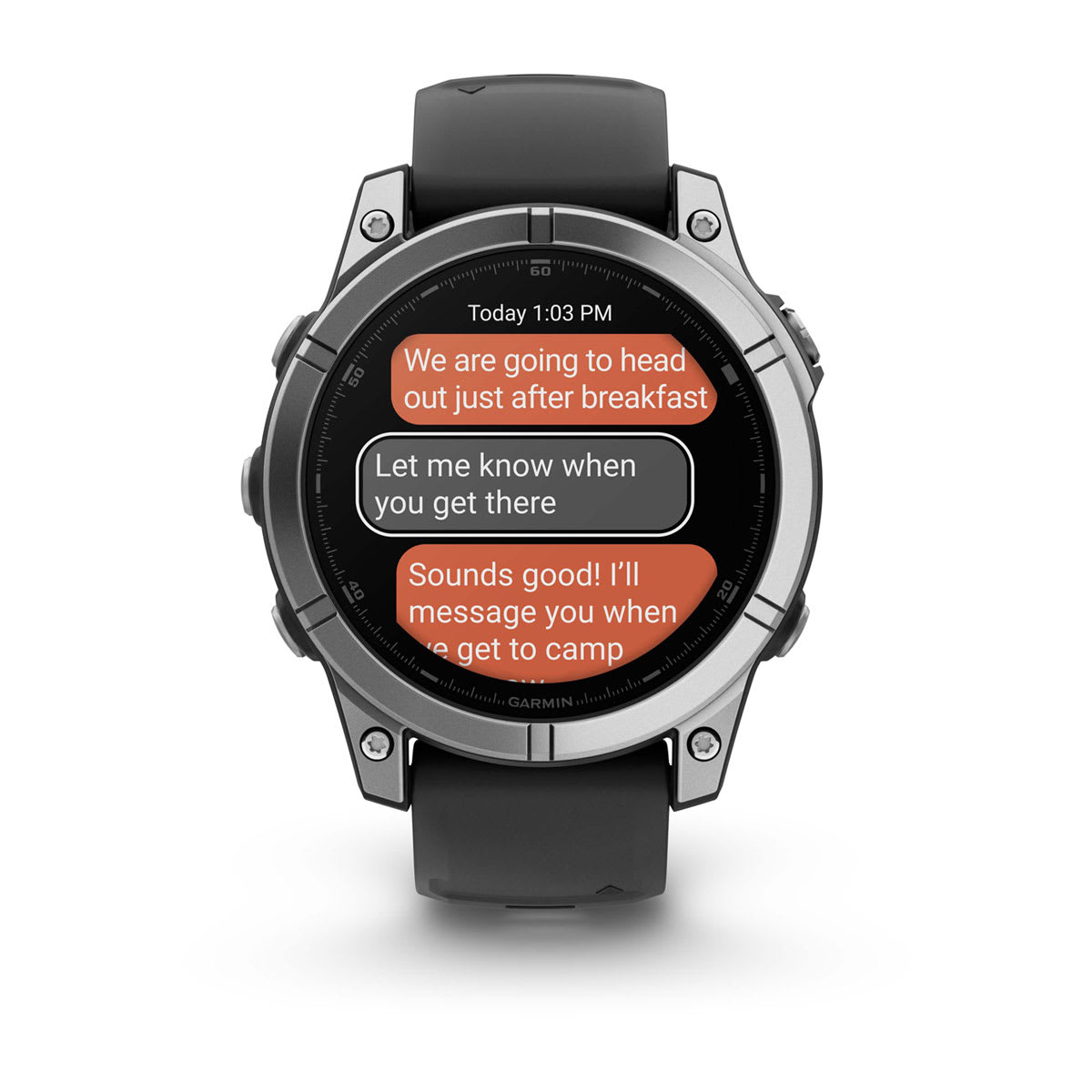 fēnix® E – 47 mm, AMOLED Stainless Steel with Black Silicone Band - Image 11