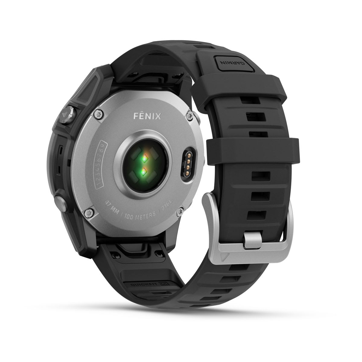 fēnix® E – 47 mm, AMOLED Stainless Steel with Black Silicone Band - Image 12