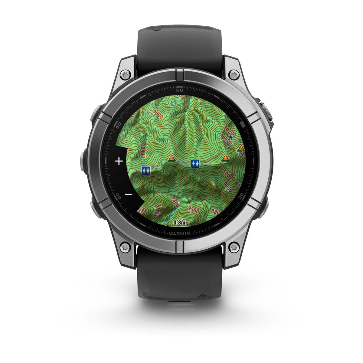 fēnix® E – 47 mm, AMOLED Stainless Steel with Black Silicone Band - Image 4