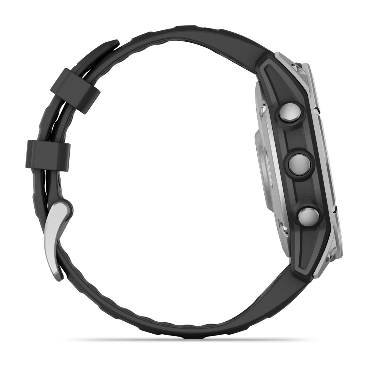 fēnix® E – 47 mm, AMOLED Stainless Steel with Black Silicone Band - Image 5