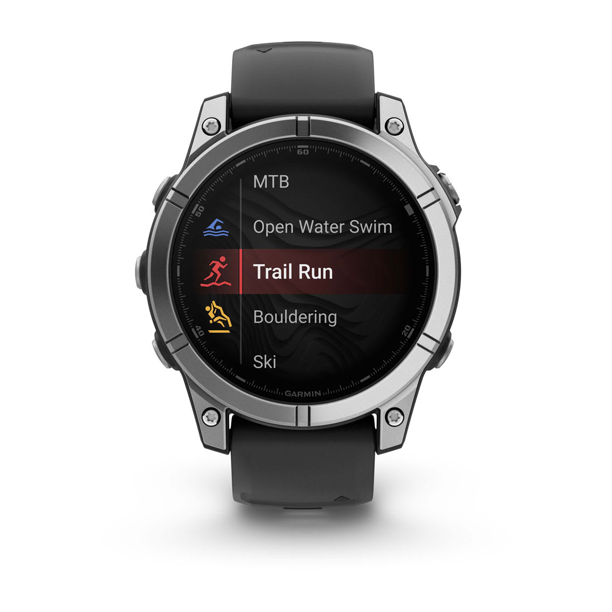 fēnix® E – 47 mm, AMOLED Stainless Steel with Black Silicone Band - Image 6