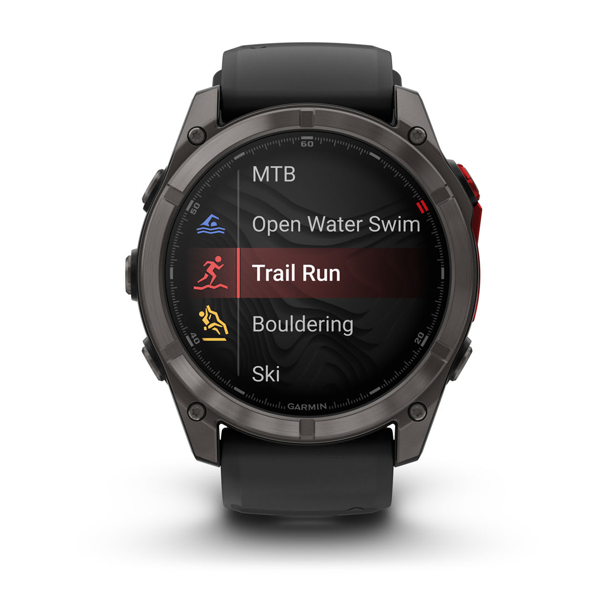 fēnix® 8 Pro – 51 mm, MicroLED Sapphire, Carbon Gray DLC Titanium with Black/Pebble Gray Silicone Band - Image 10