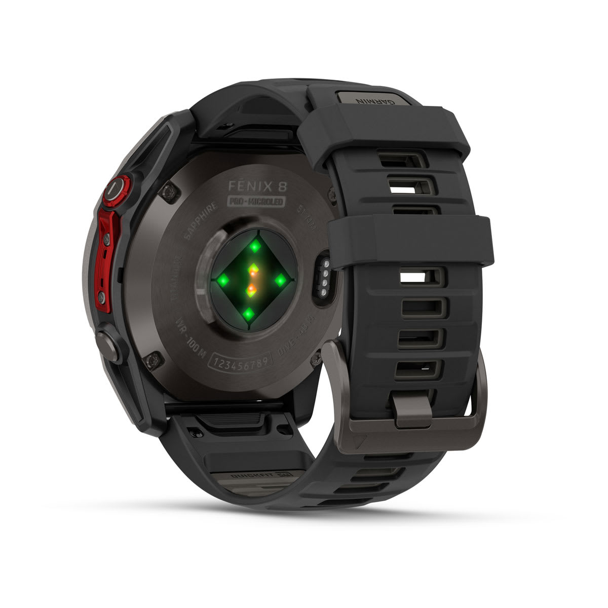 fēnix® 8 Pro – 51 mm, MicroLED Sapphire, Carbon Gray DLC Titanium with Black/Pebble Gray Silicone Band - Image 13