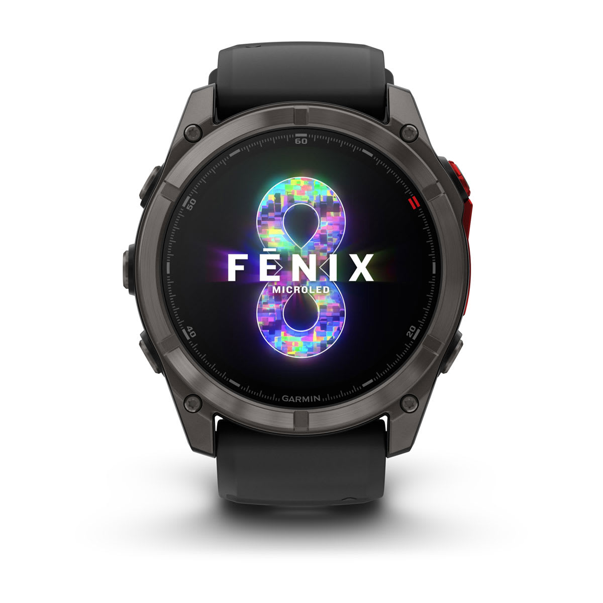 fēnix® 8 Pro – 51 mm, MicroLED Sapphire, Carbon Gray DLC Titanium with Black/Pebble Gray Silicone Band - Image 2
