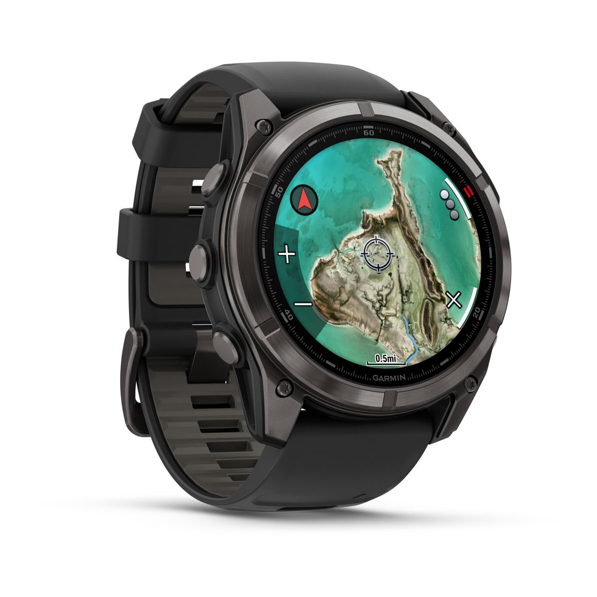 fēnix® 8 Pro – 51 mm, MicroLED Sapphire, Carbon Gray DLC Titanium with Black/Pebble Gray Silicone Band - Image 3