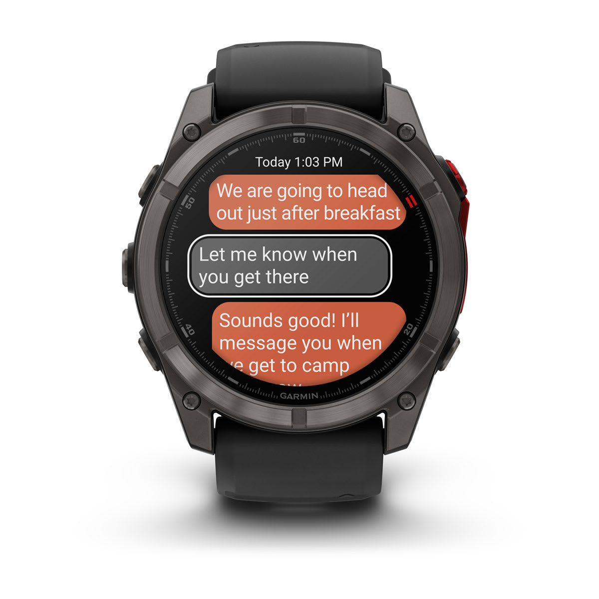 fēnix® 8 Pro – 51 mm, MicroLED Sapphire, Carbon Gray DLC Titanium with Black/Pebble Gray Silicone Band - Image 6