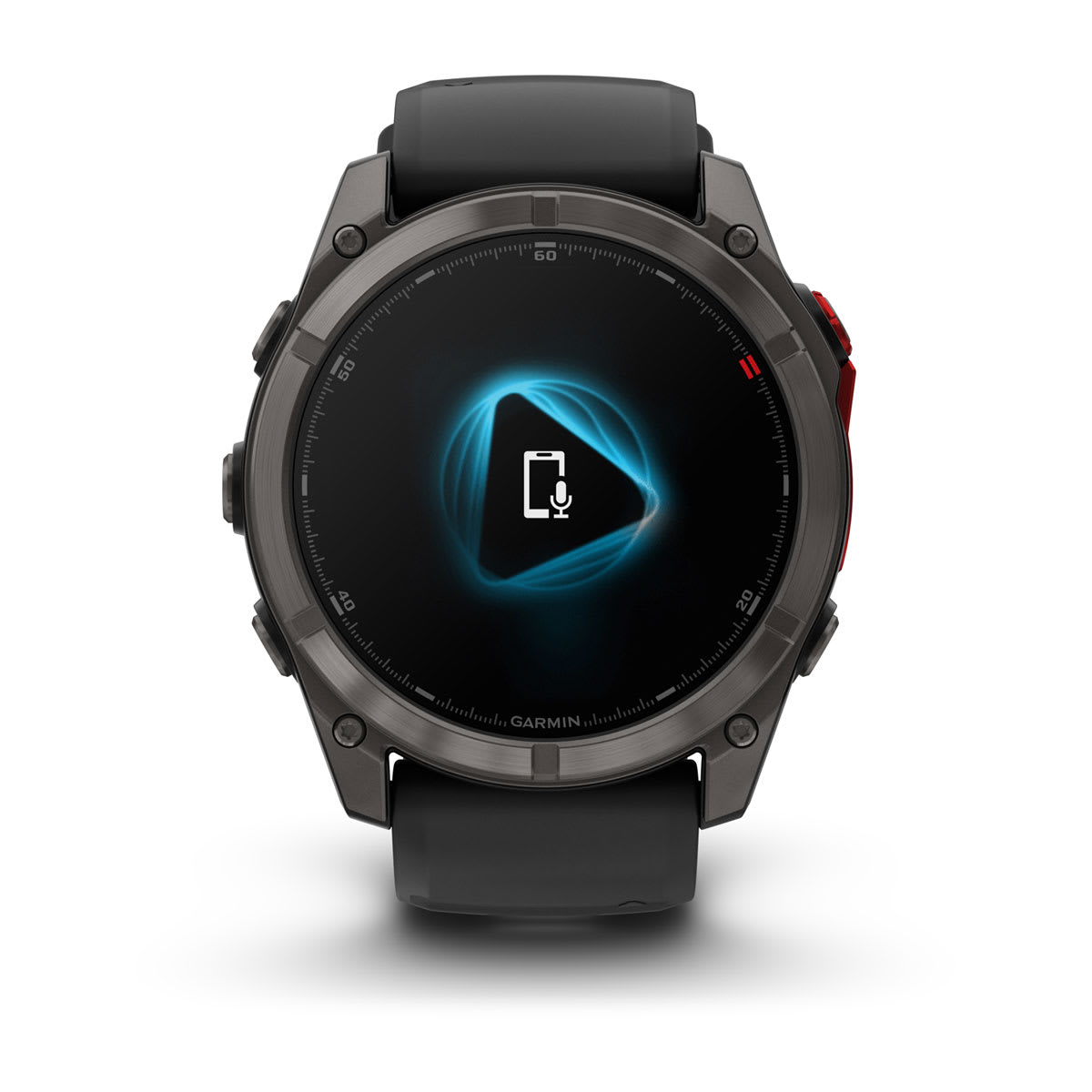 fēnix® 8 Pro – 51 mm, MicroLED Sapphire, Carbon Gray DLC Titanium with Black/Pebble Gray Silicone Band - Image 9