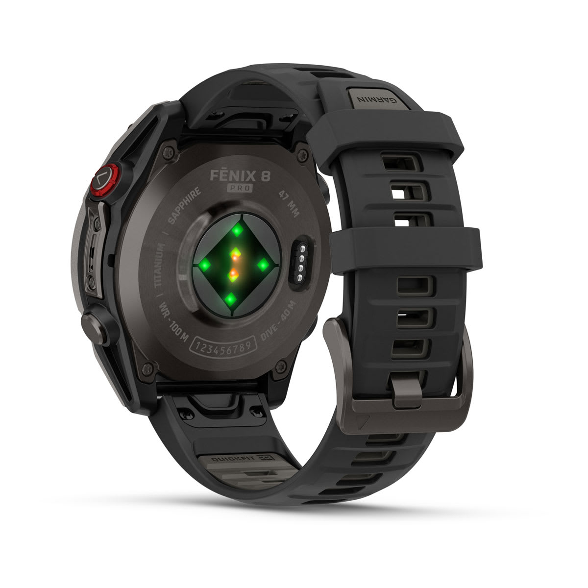 fēnix® 8 Pro – 47 mm, AMOLED Sapphire, Carbon Gray DLC Titanium with Black/Pebble Gray Silicone Band - Image 12