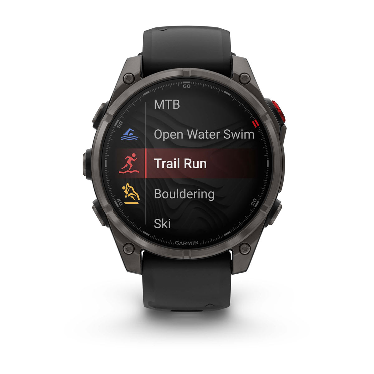 fēnix® 8 Pro – 47 mm, AMOLED Sapphire, Carbon Gray DLC Titanium with Black/Pebble Gray Silicone Band - Image 4
