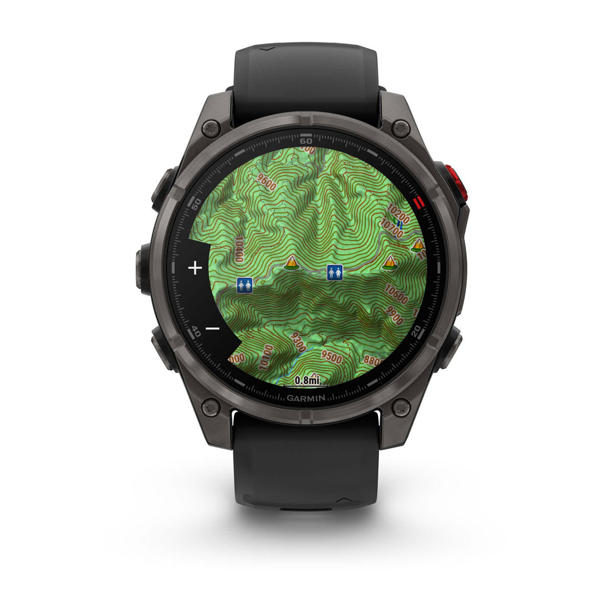 fēnix® 8 Pro – 47 mm, AMOLED Sapphire, Carbon Gray DLC Titanium with Black/Pebble Gray Silicone Band - Image 6