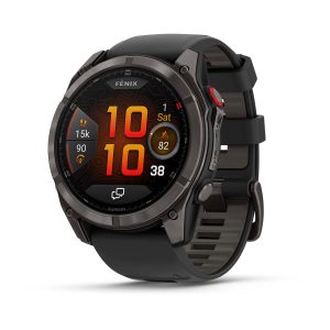 fēnix® 8 Pro – 51 mm, AMOLED Sapphire, Carbon Gray DLC Titanium with Black/Pebble Gray Silicone Band
