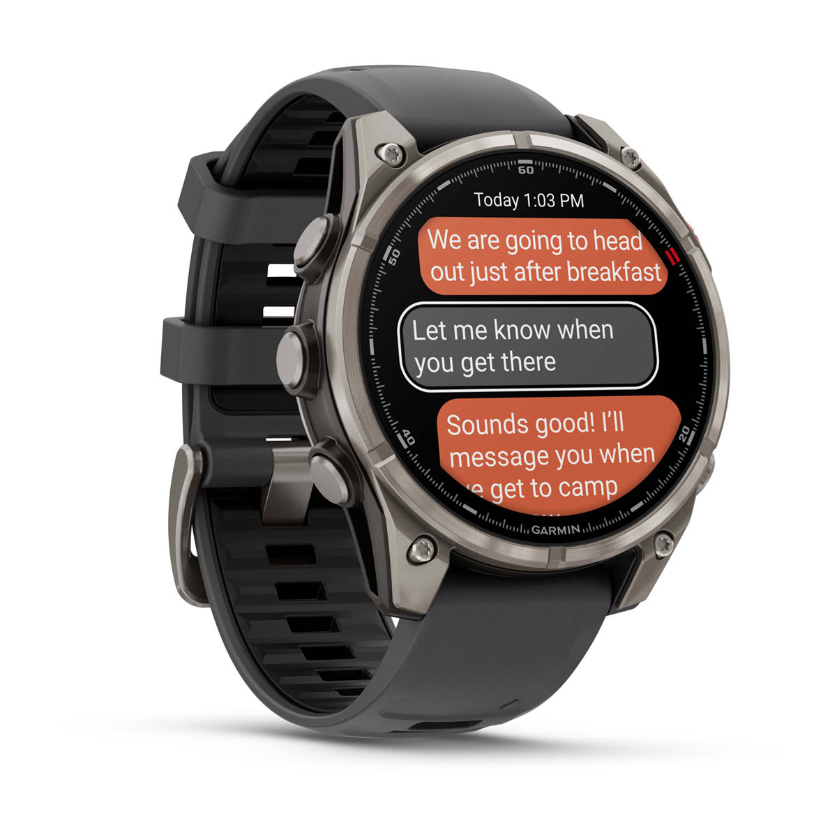 fēnix® 8 Pro – 47 mm, AMOLED Sapphire, Titanium with Graphite/Black Silicone Band - Image 3