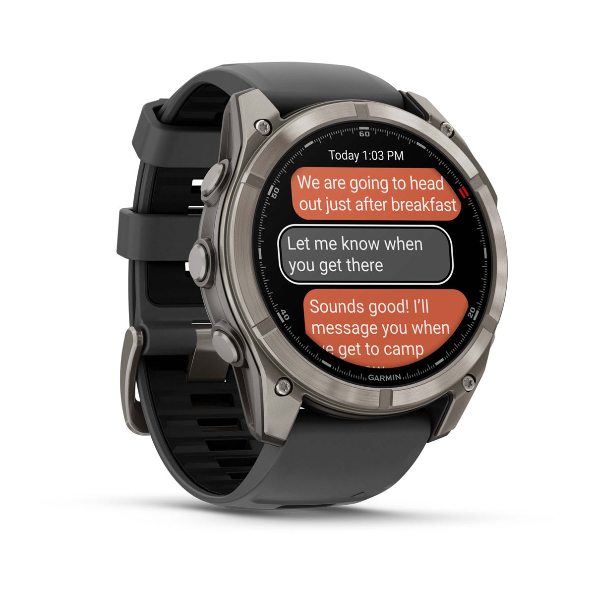 fēnix® 8 Pro – 51 mm, AMOLED Sapphire, Titanium with Graphite/Black Silicone Band - Image 3