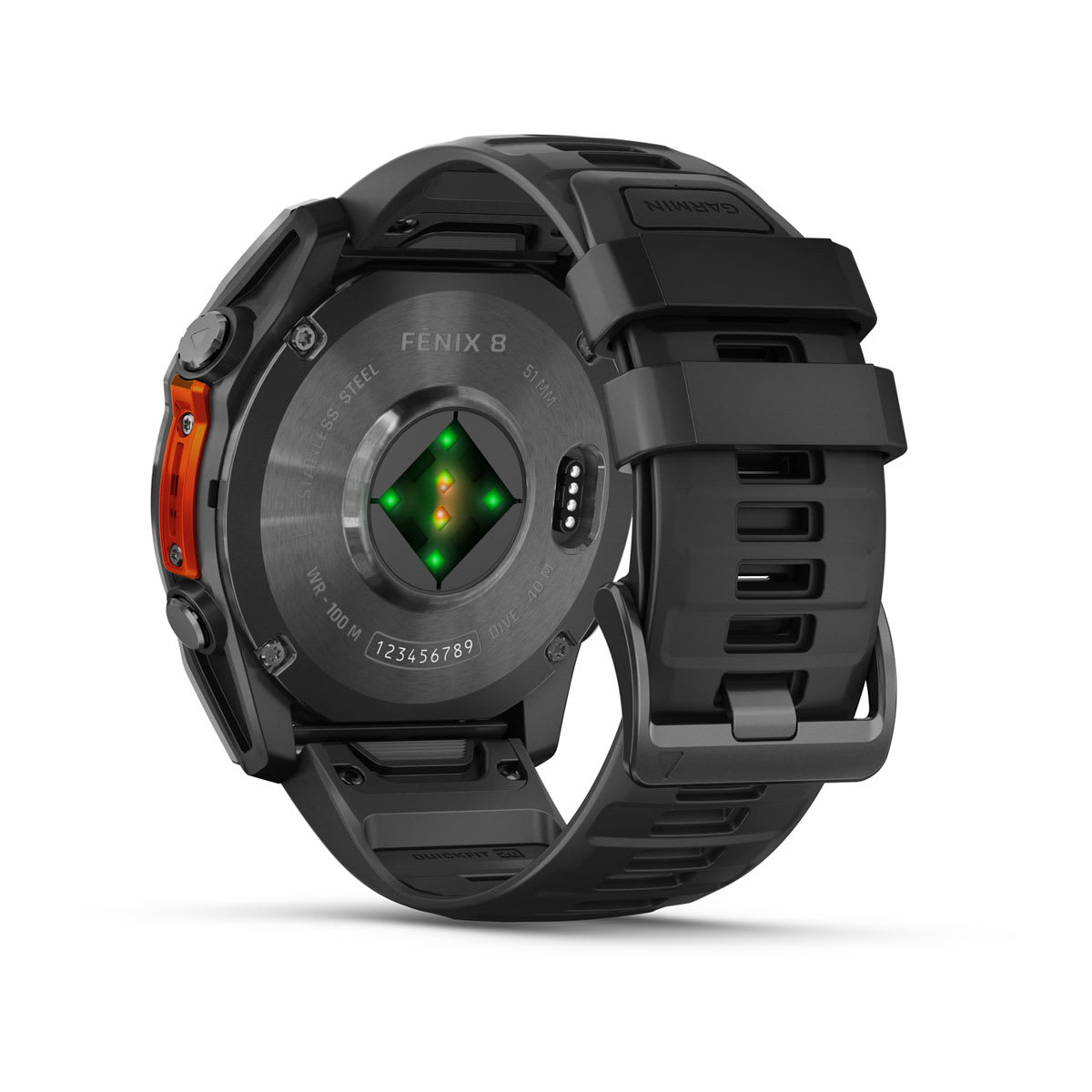 fēnix® 8 – 51 mm, AMOLED Slate Gray with Black Silicone Band - Image 12