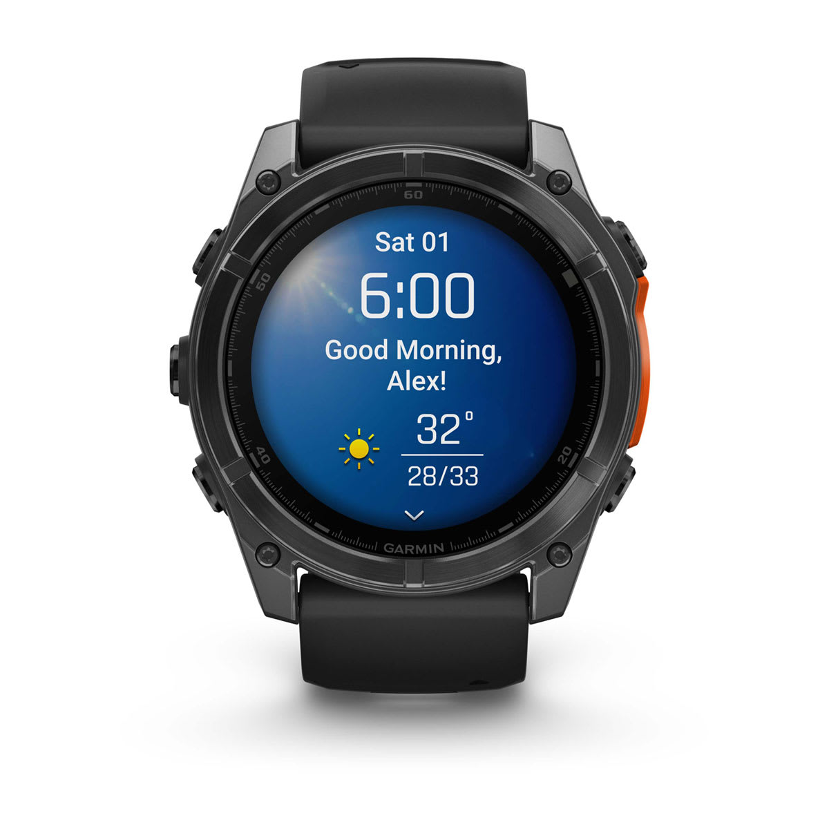 fēnix® 8 – 51 mm, AMOLED Slate Gray with Black Silicone Band - Image 2