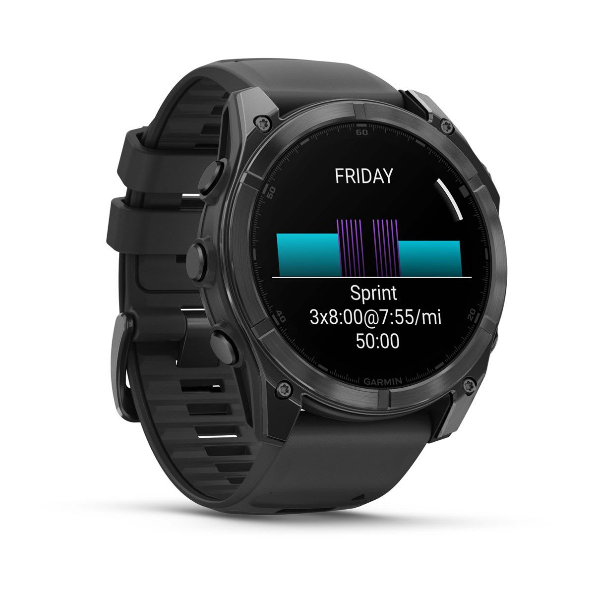 fēnix® 8 – 51 mm, AMOLED Slate Gray with Black Silicone Band - Image 3