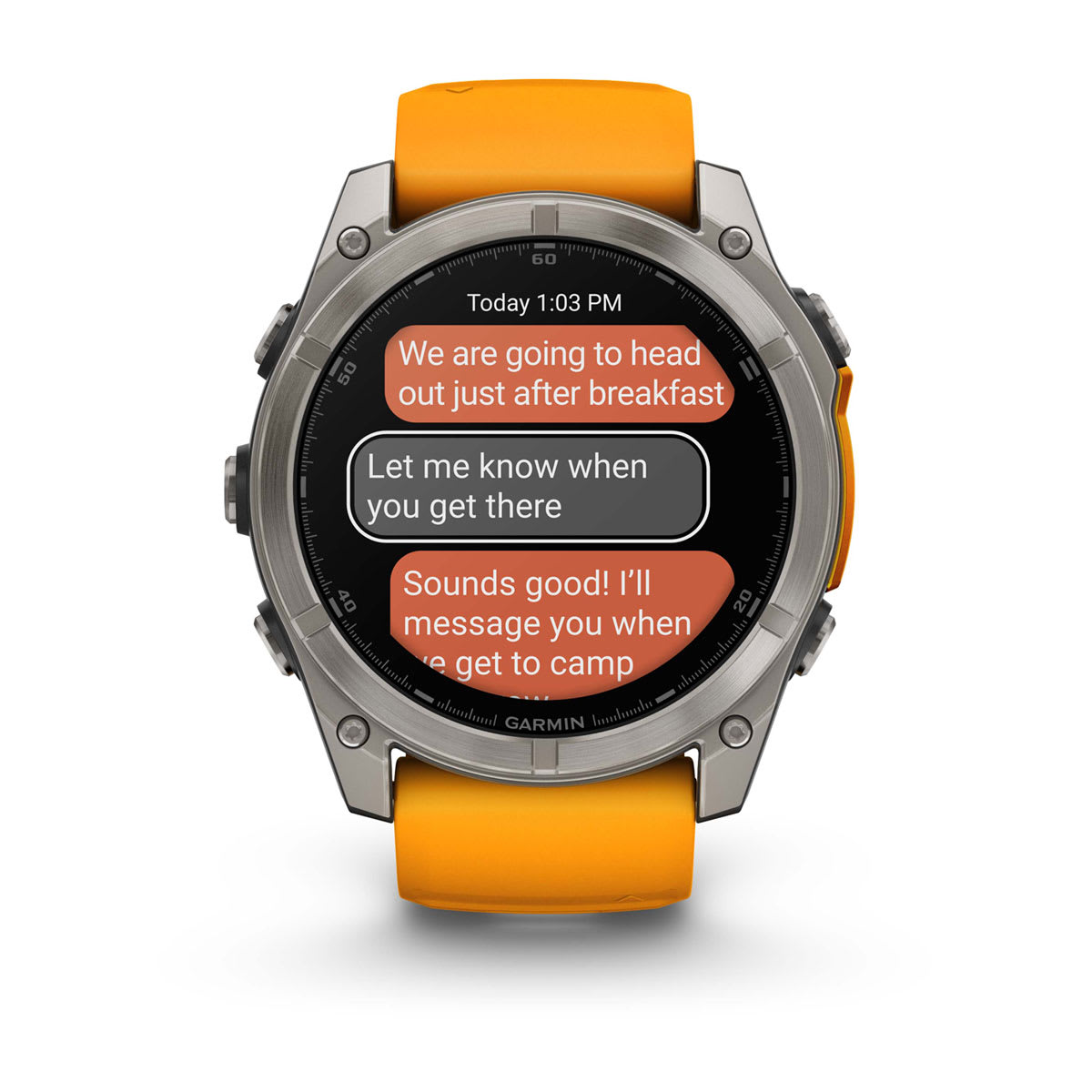 fēnix® 8 – 51 mm, AMOLED Sapphire, Titanium with Spark Orange/Graphite Silicone Band - Image 11