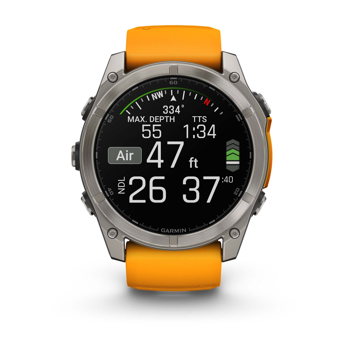 fēnix® 8 – 51 mm, AMOLED Sapphire, Titanium with Spark Orange/Graphite Silicone Band - Image 8
