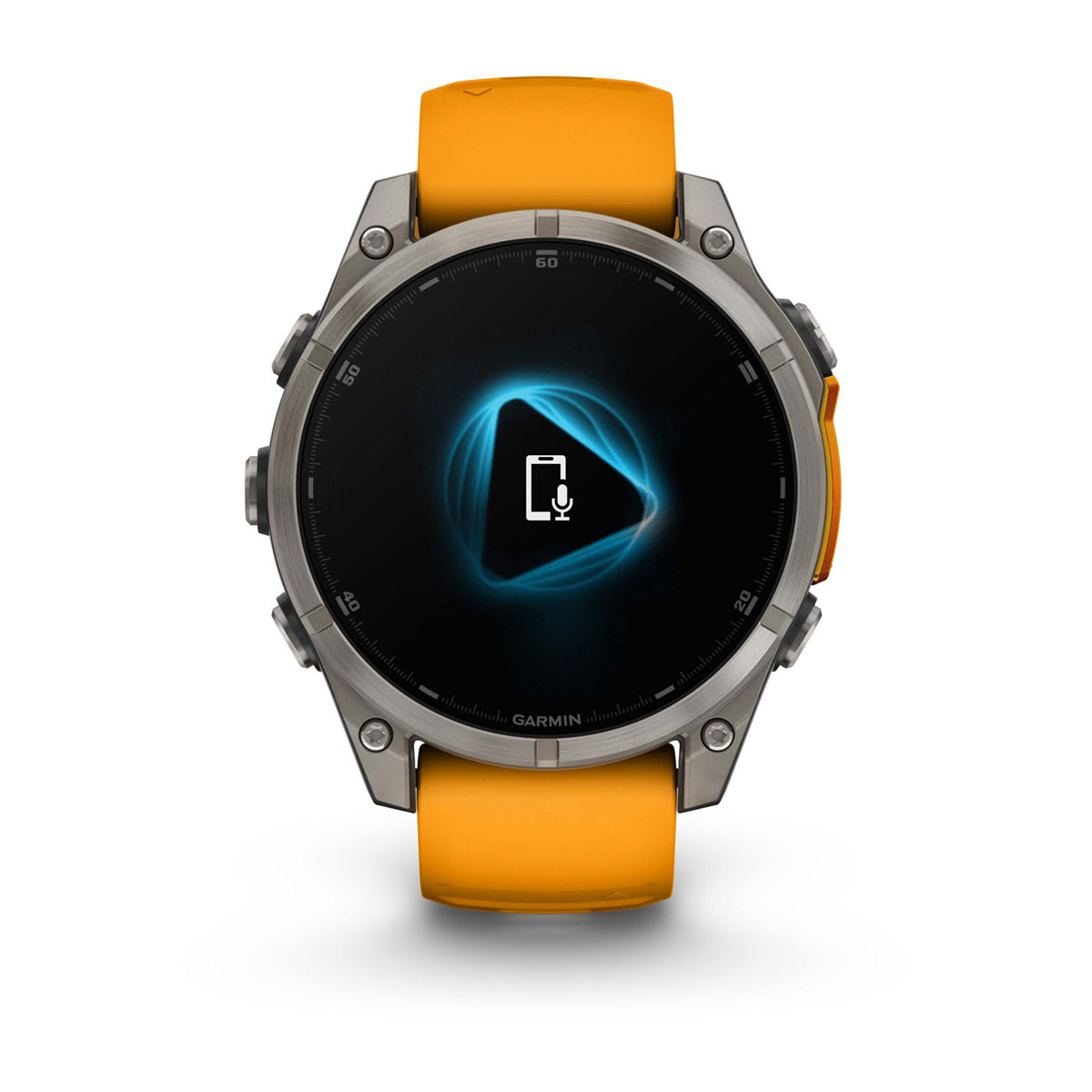 fēnix® 8 – 47 mm, AMOLED Sapphire, Titanium with Spark Orange/Graphite Silicone Band - Image 4