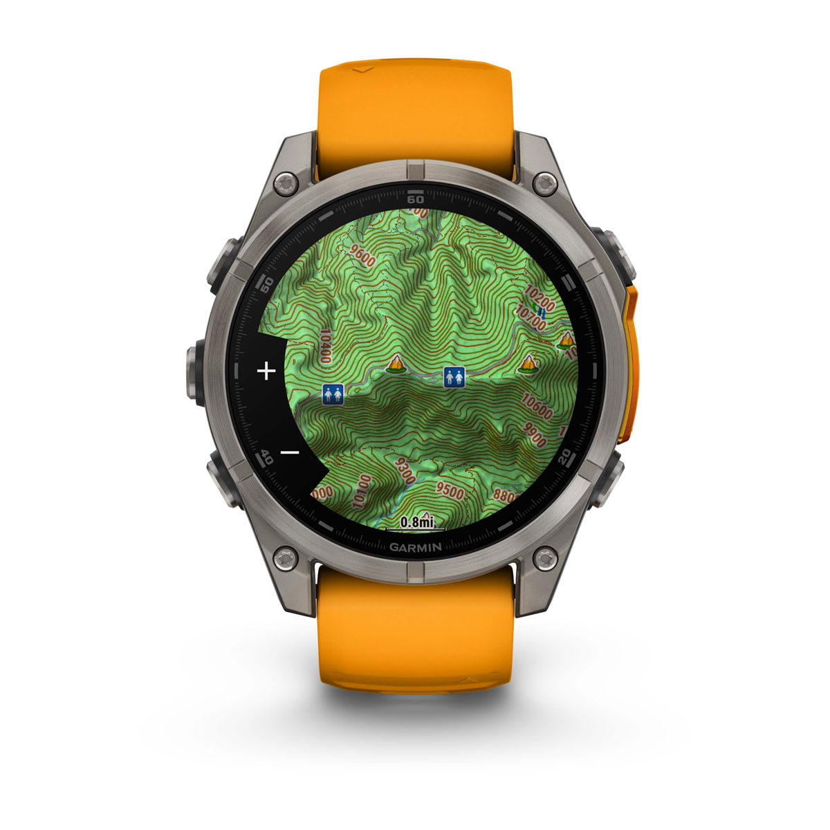fēnix® 8 – 47 mm, AMOLED Sapphire, Titanium with Spark Orange/Graphite Silicone Band - Image 6