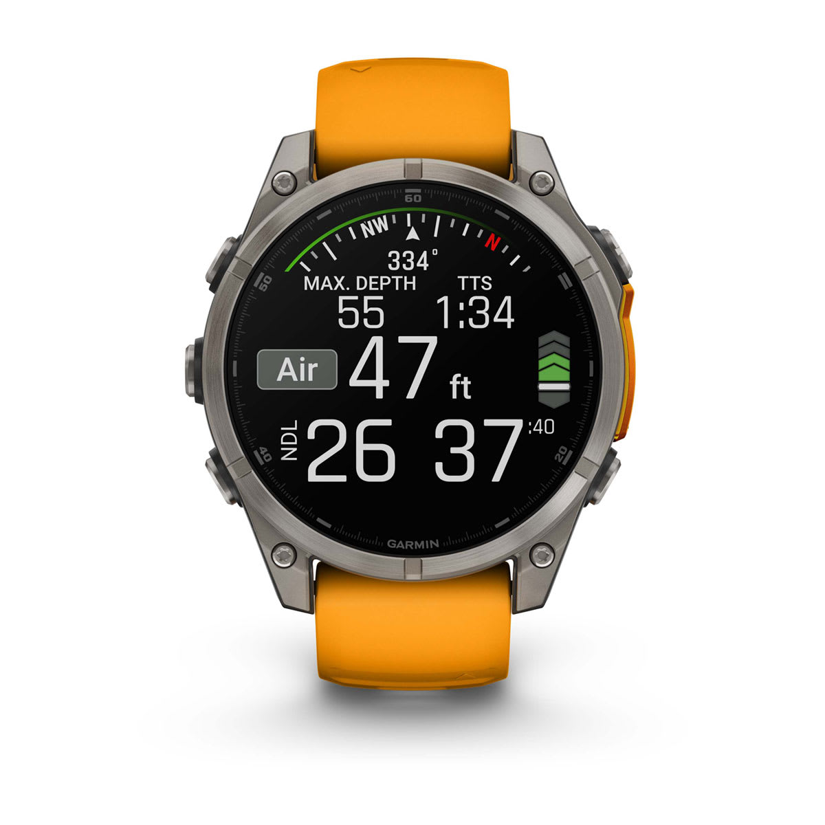 fēnix® 8 – 47 mm, AMOLED Sapphire, Titanium with Spark Orange/Graphite Silicone Band - Image 8