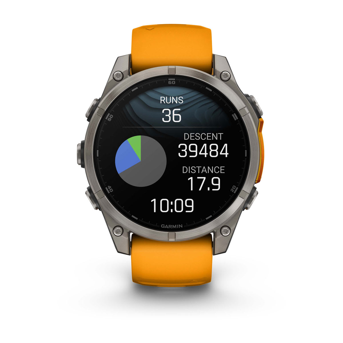 fēnix® 8 – 47 mm, AMOLED Sapphire, Titanium with Spark Orange/Graphite Silicone Band - Image 9