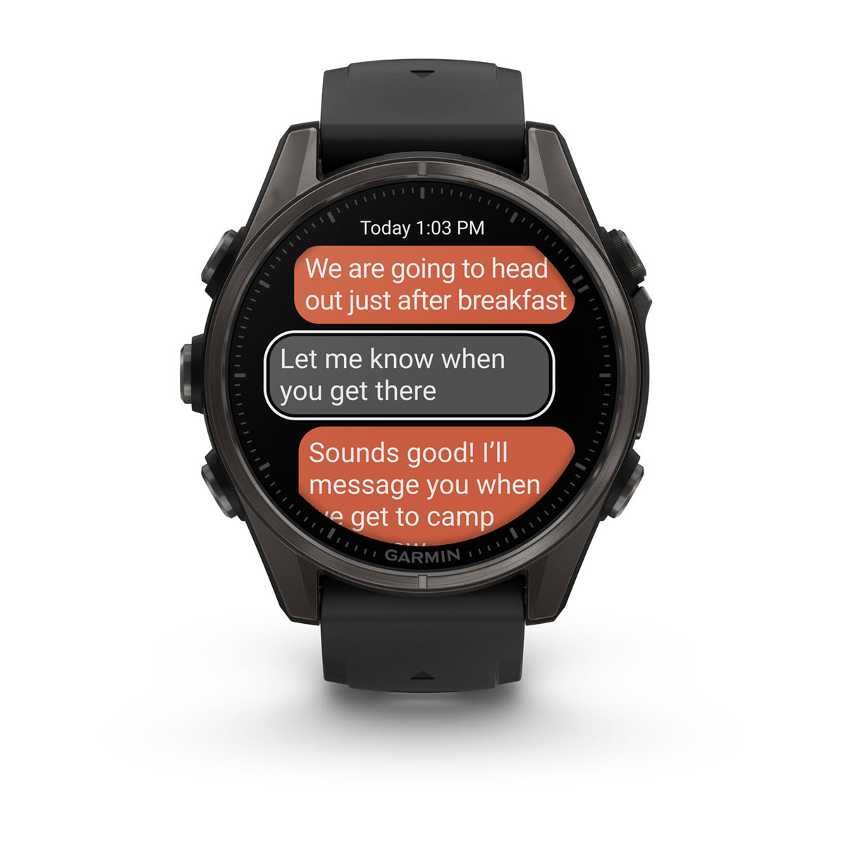 fēnix® 8 – 43 mm, AMOLED Sapphire, Carbon Gray DLC Titanium with Black/Pebble Gray Silicone Band - Image 11