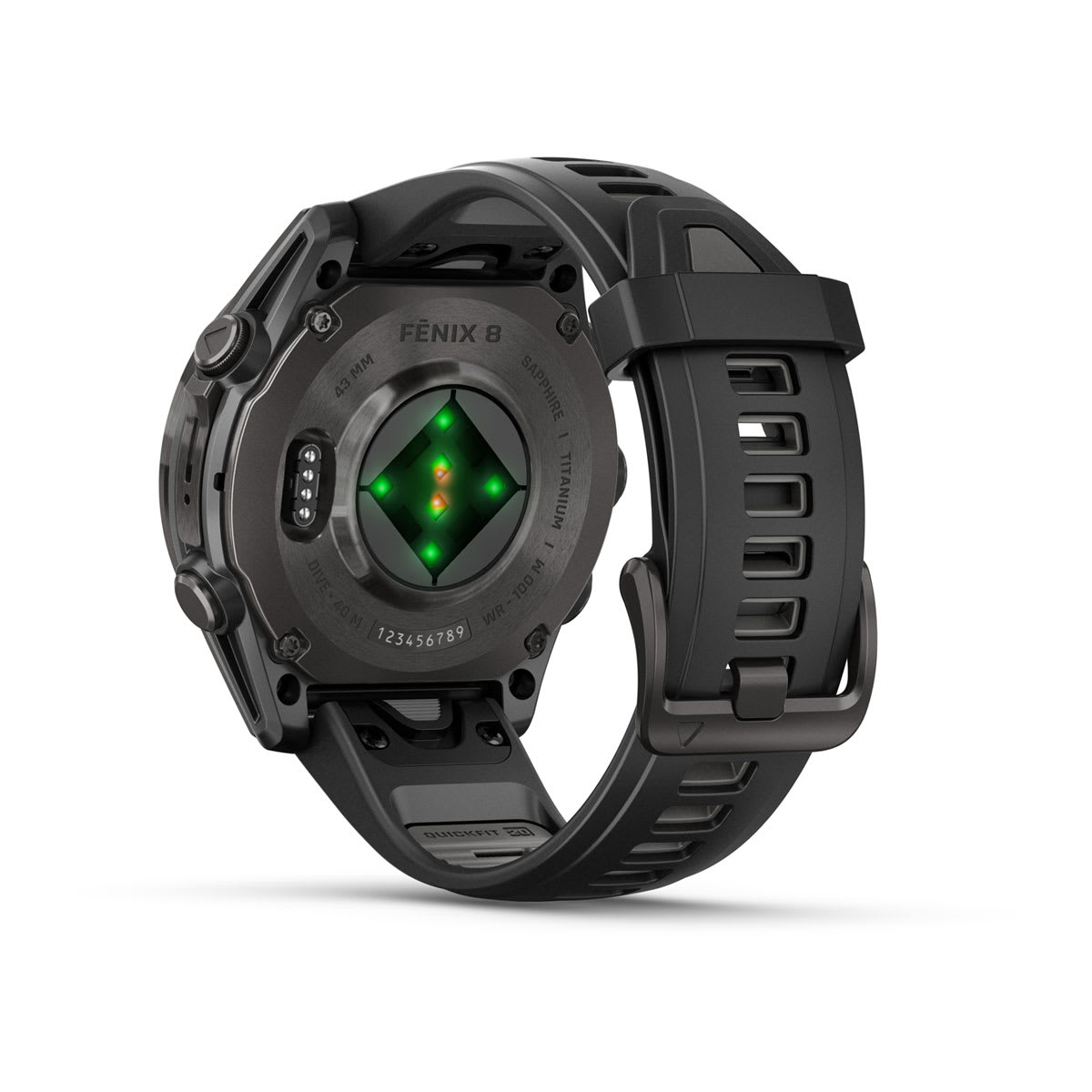 fēnix® 8 – 43 mm, AMOLED Sapphire, Carbon Gray DLC Titanium with Black/Pebble Gray Silicone Band - Image 12