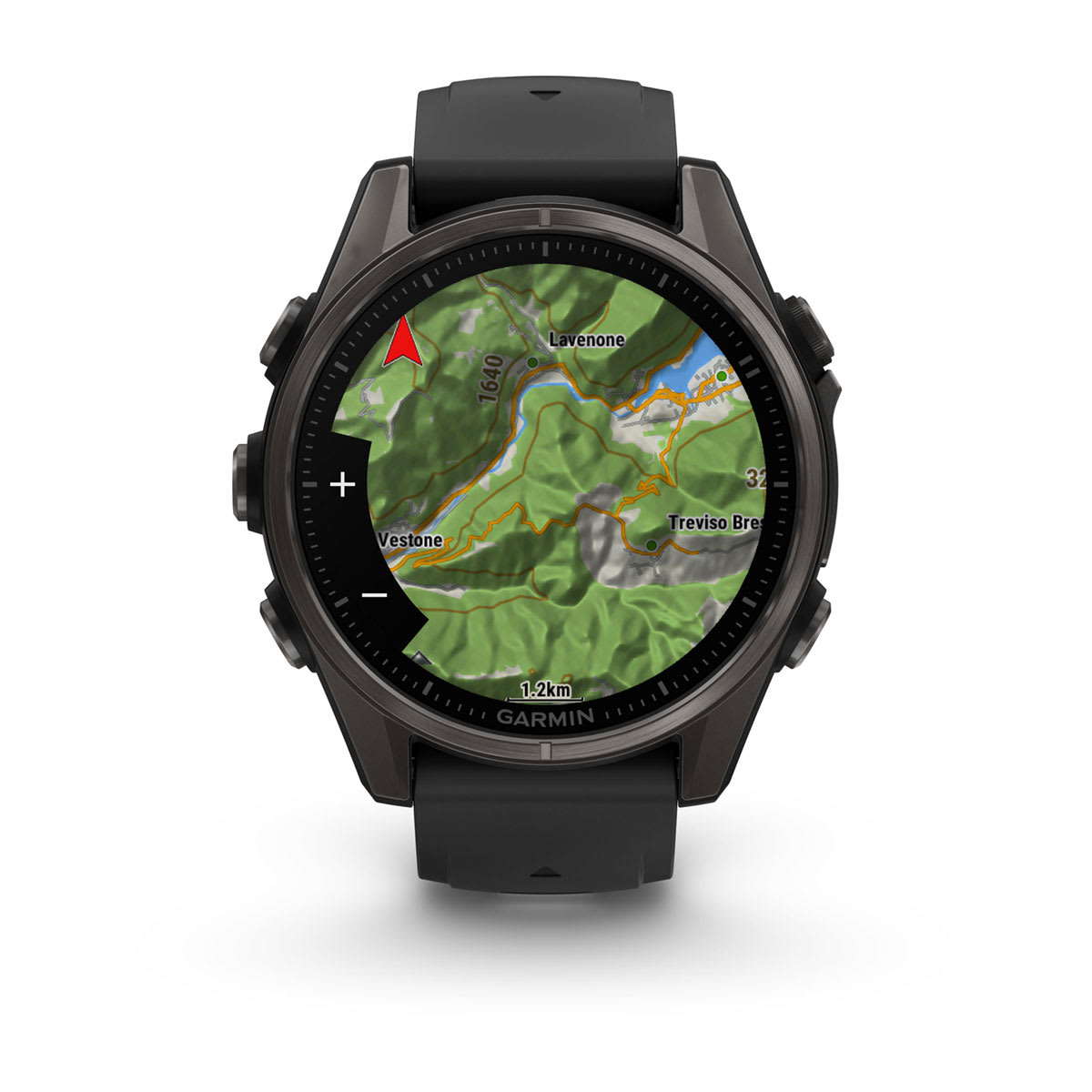 fēnix® 8 – 43 mm, AMOLED Sapphire, Carbon Gray DLC Titanium with Black/Pebble Gray Silicone Band - Image 6