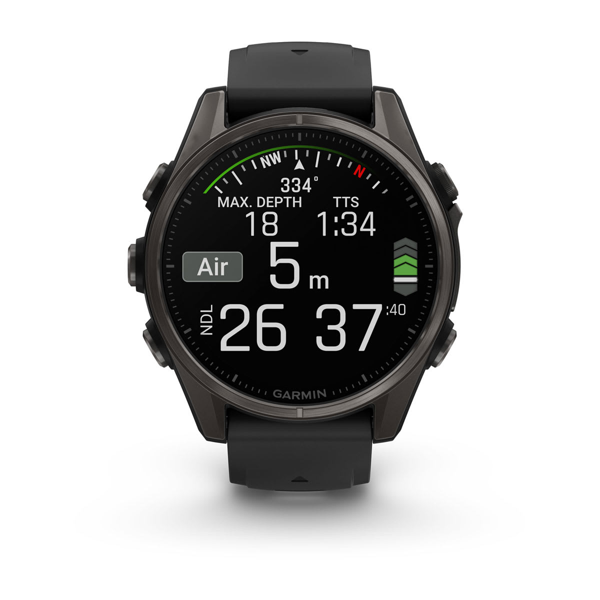 fēnix® 8 – 43 mm, AMOLED Sapphire, Carbon Gray DLC Titanium with Black/Pebble Gray Silicone Band - Image 8