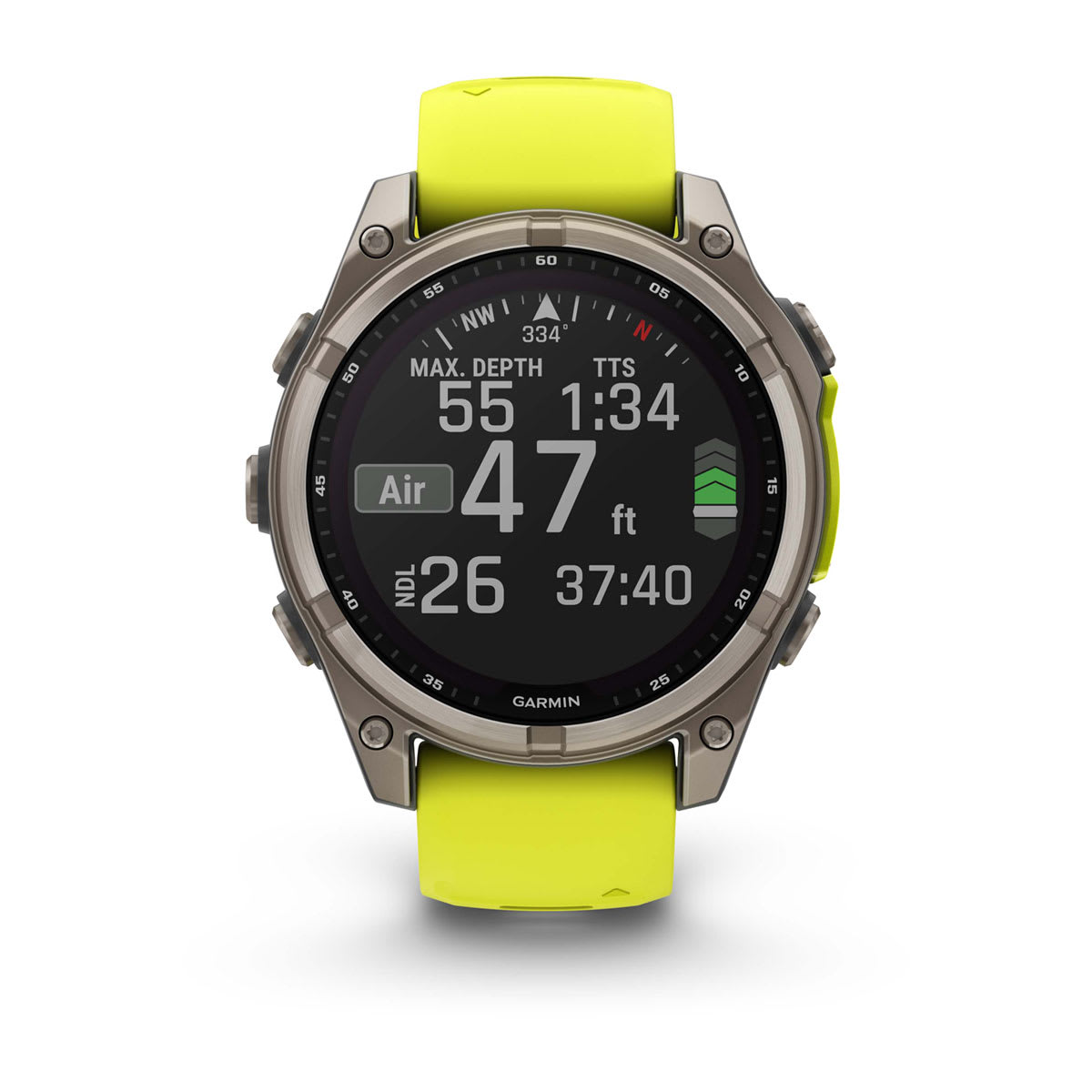 fēnix® 8 – 47 mm, Solar Sapphire, Titanium with Amp Yellow/Graphite Silicone Band - Image 8