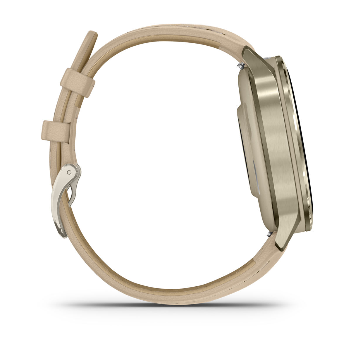 Venu® 4 – 41 mm Lunar Gold with Bone Silicone Band and Light Sand Leather Band - Image 5