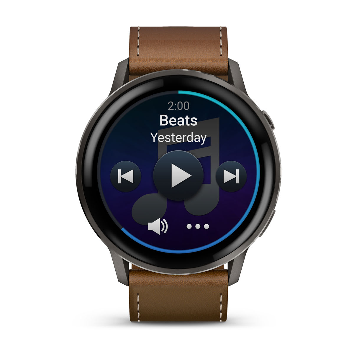 Venu® 4 – 45 mm Slate with Black Silicone Band and Brown Leather Band - Image 4