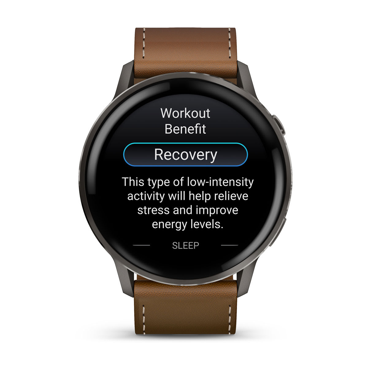 Venu® 4 – 45 mm Slate with Black Silicone Band and Brown Leather Band - Image 6
