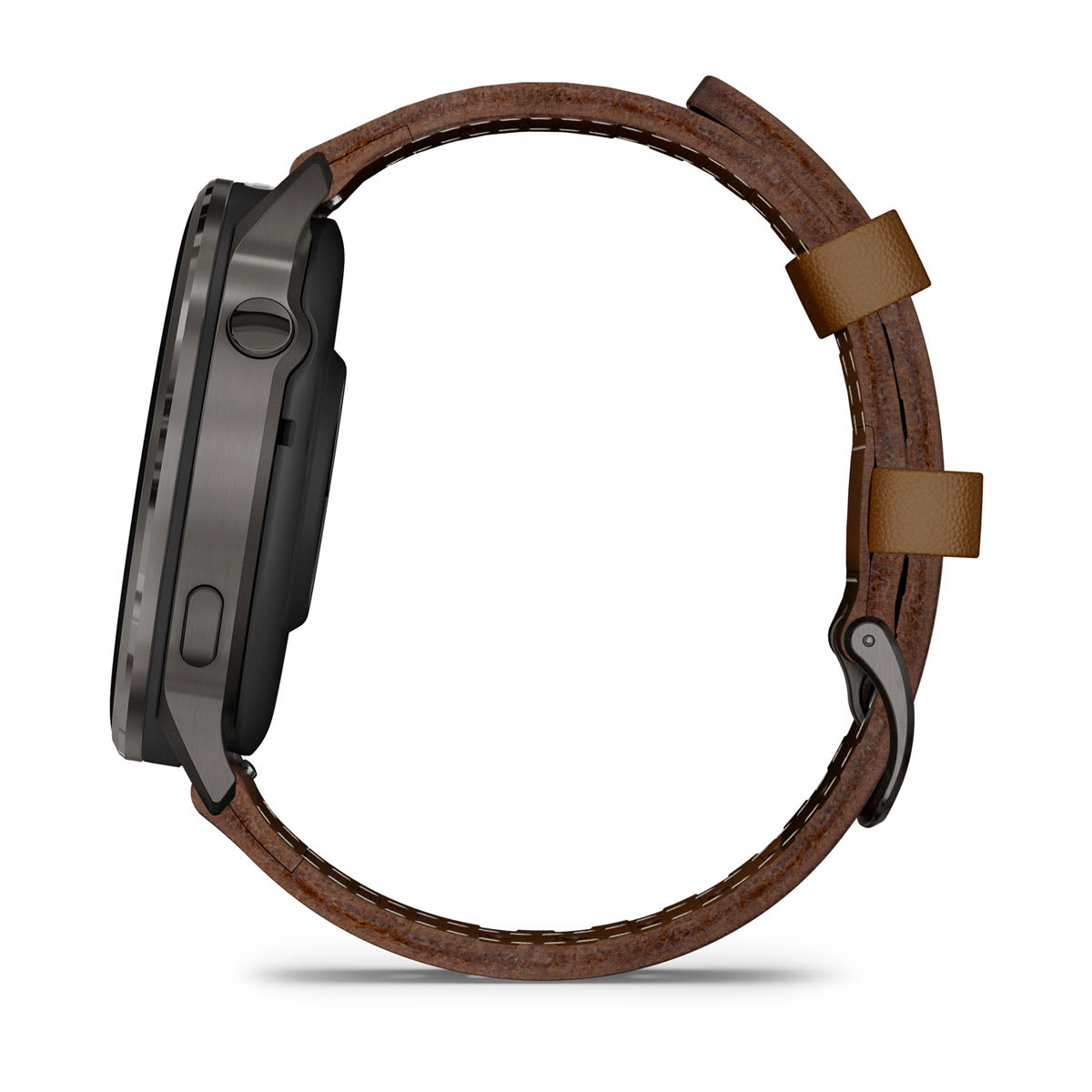 Venu® 4 – 45 mm Slate with Black Silicone Band and Brown Leather Band - Image 8